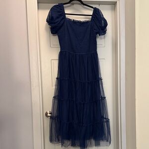 Beautiful NWT Navy Blue Midi Dress